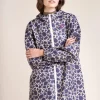 Blauer Rosenmotiv Damen Regenmantel Amelot