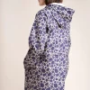 Blauer Rosenmotiv Damen Regenmantel Amelot