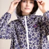 Blauer Rosenmotiv Damen Regenmantel Amelot